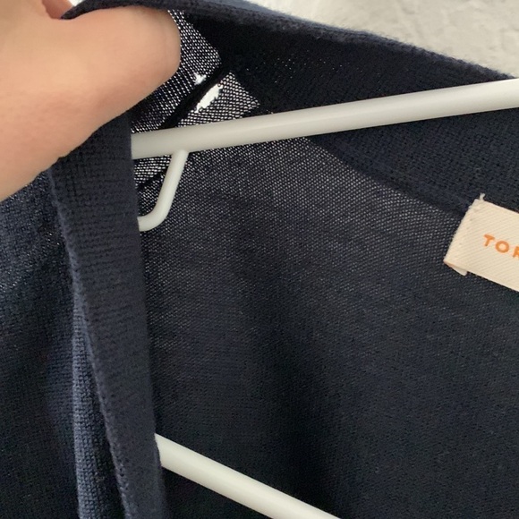 Tory Burch Long Sleeve V Neck Cardigan Merino Wool Sweater - Picture 11 of 11